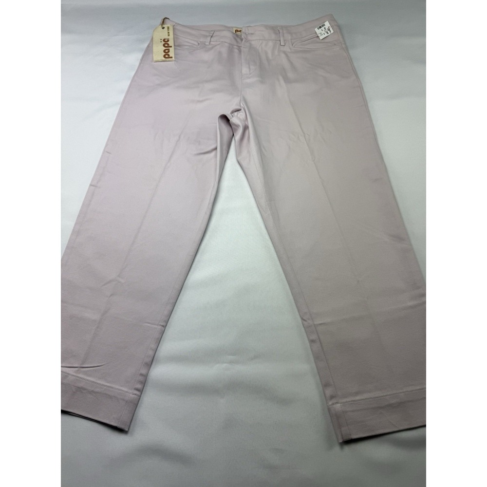 Papà Jeans Women Size 14 Pink Stretch Pants Wide Leg NWT Cotton‎ Blend